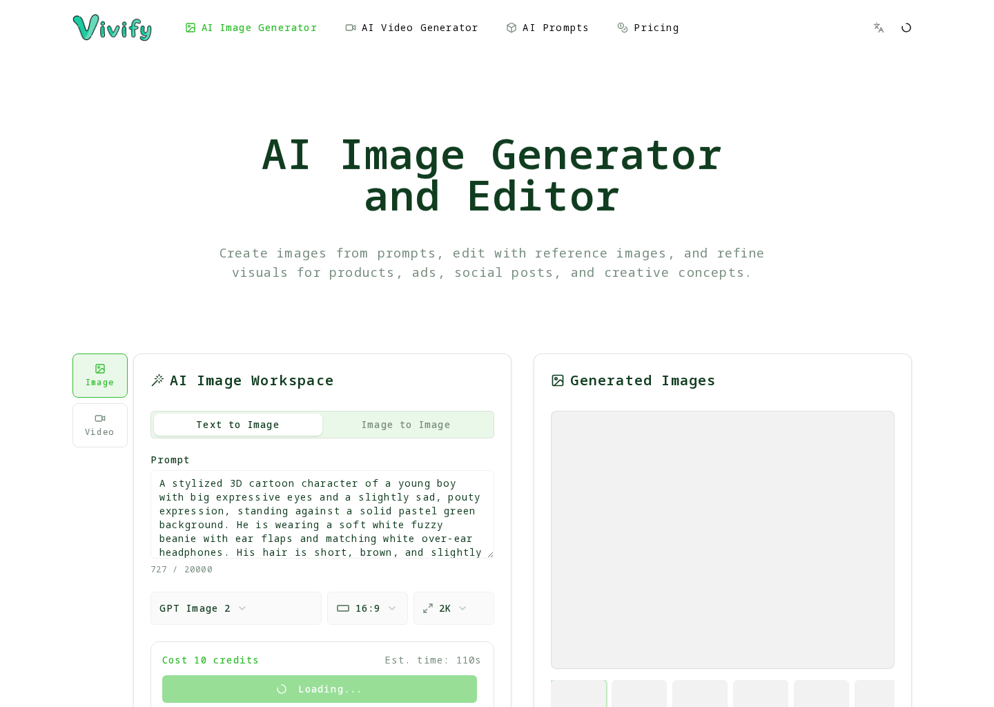 Vivify AI image generator