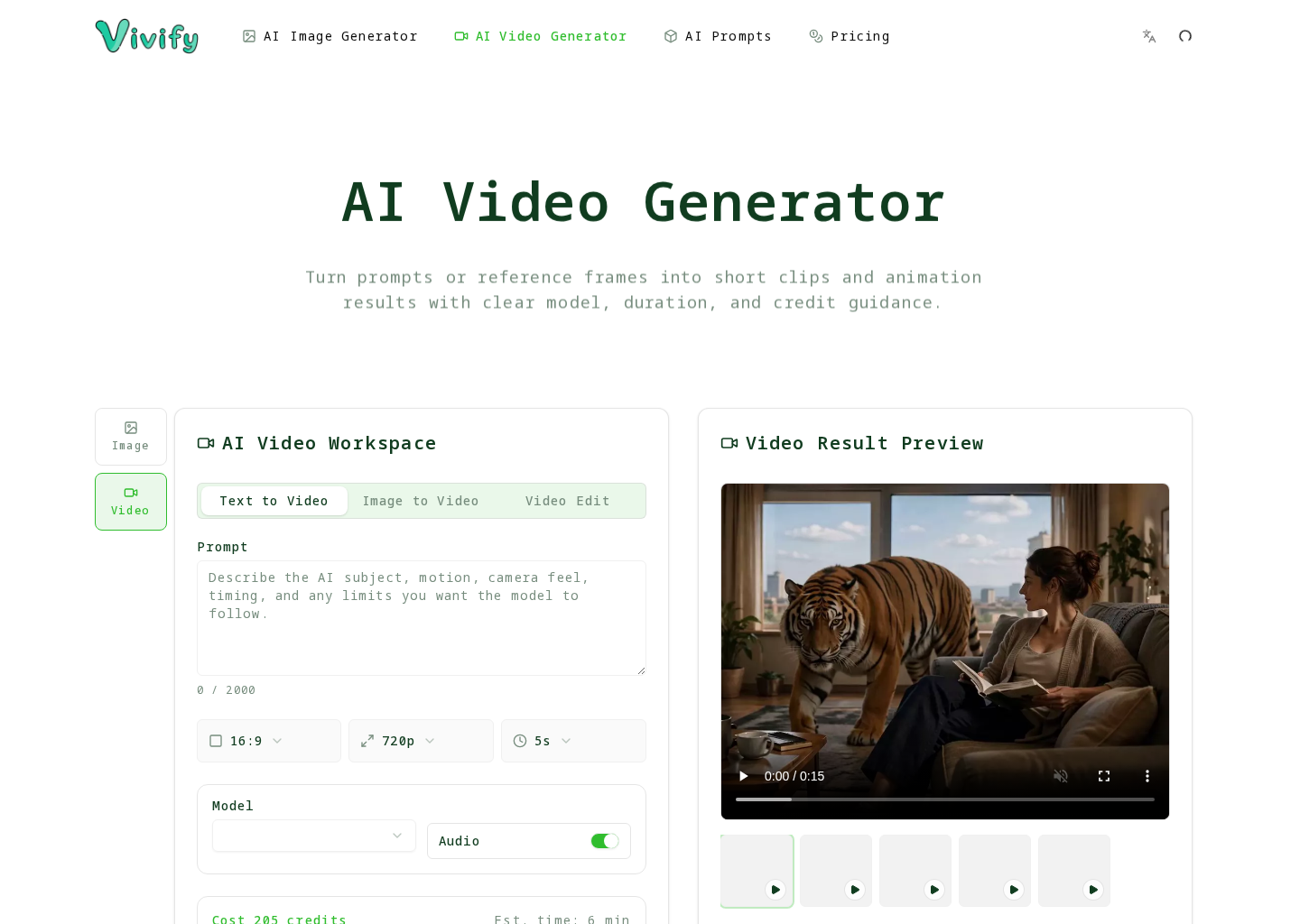 Vivify AI video generator